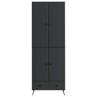 vidaXL Cabinet Set 2 pcs Black Engineered Wood