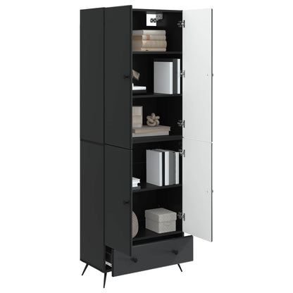 vidaXL Cabinet Set 2 pcs Black Engineered Wood