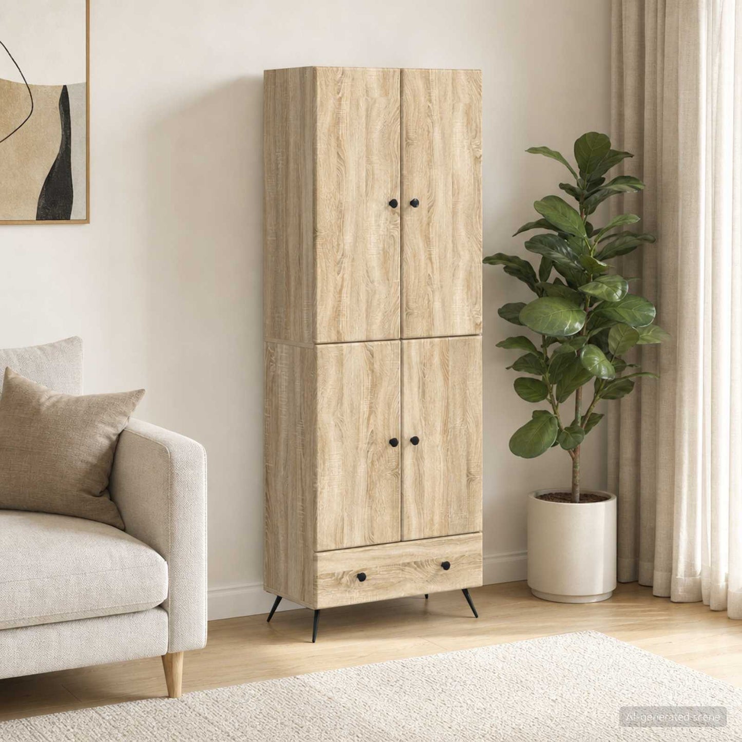 vidaXL Cabinet Set 2 pcs Sonoma Oak Engineered Wood