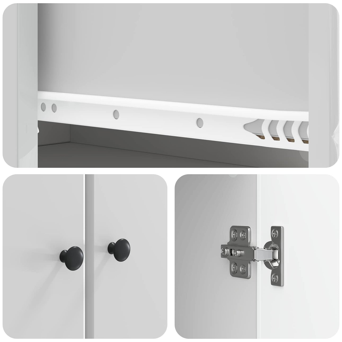 vidaXL Cabinet Set 2 pcs High Gloss White Engineered Wood