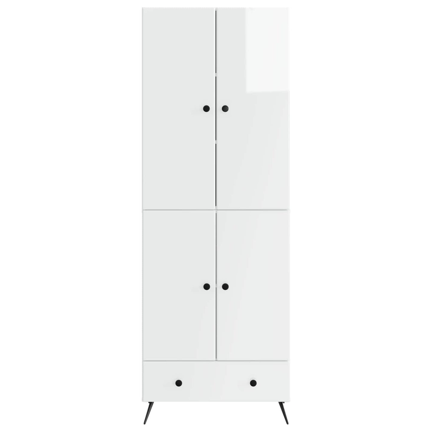 vidaXL Cabinet Set 2 pcs High Gloss White Engineered Wood