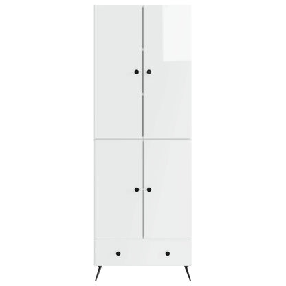 vidaXL Cabinet Set 2 pcs High Gloss White Engineered Wood