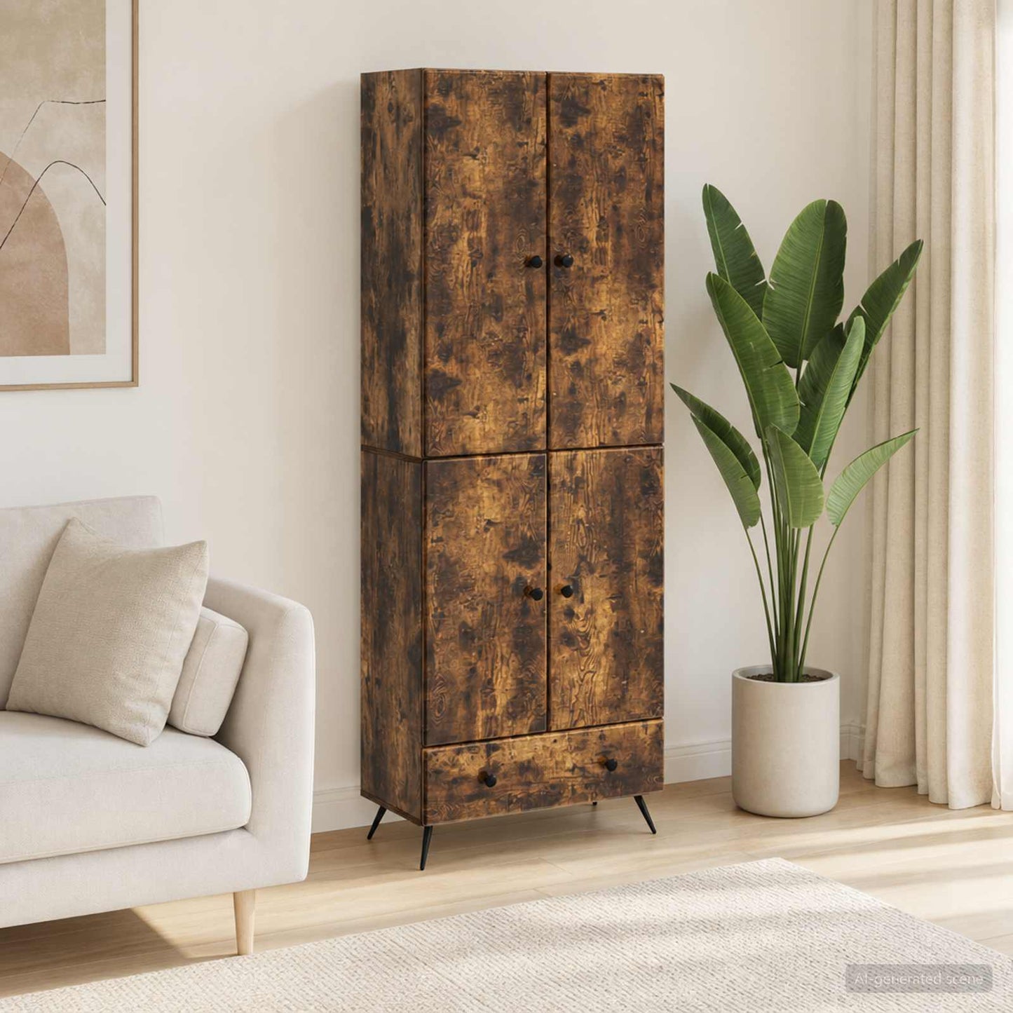vidaXL Cabinet Set 2 pcs Smoked Oak Engineered Wood