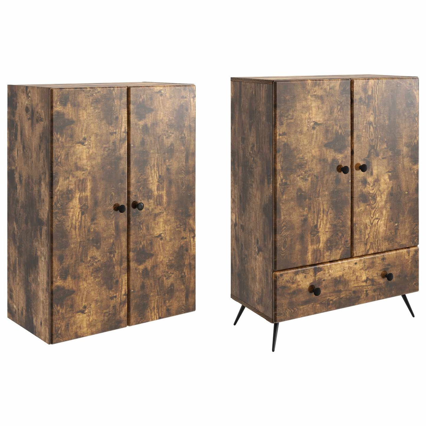 vidaXL Cabinet Set 2 pcs Smoked Oak Engineered Wood