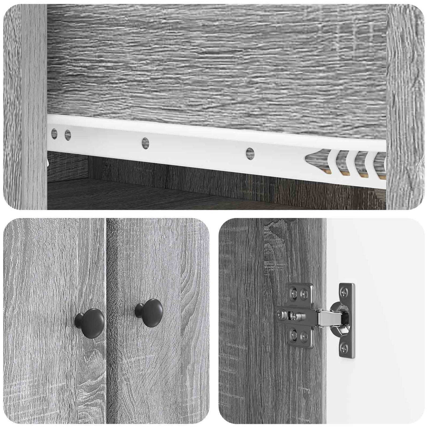 vidaXL Cabinet Set 2 pcs Grey Sonoma Engineered Wood