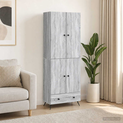 vidaXL Cabinet Set 2 pcs Grey Sonoma Engineered Wood