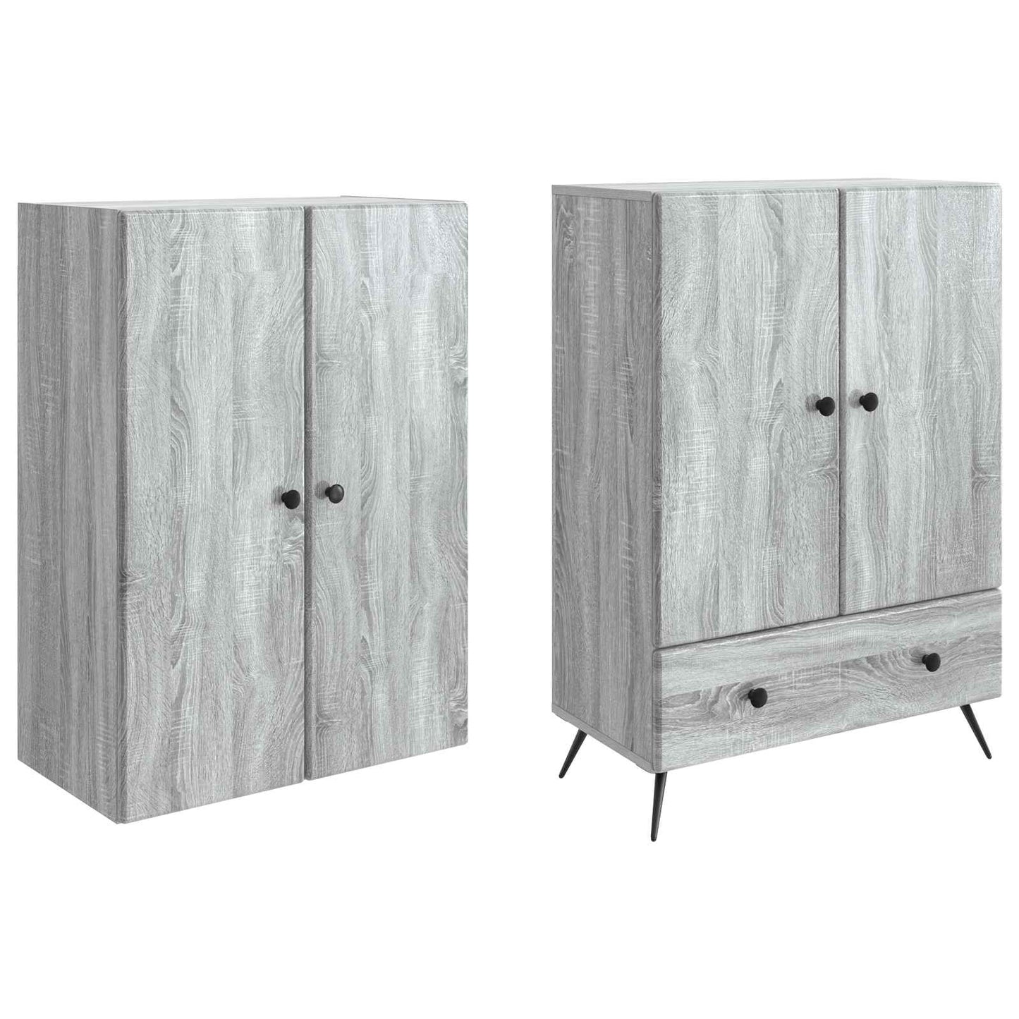 vidaXL Cabinet Set 2 pcs Grey Sonoma Engineered Wood