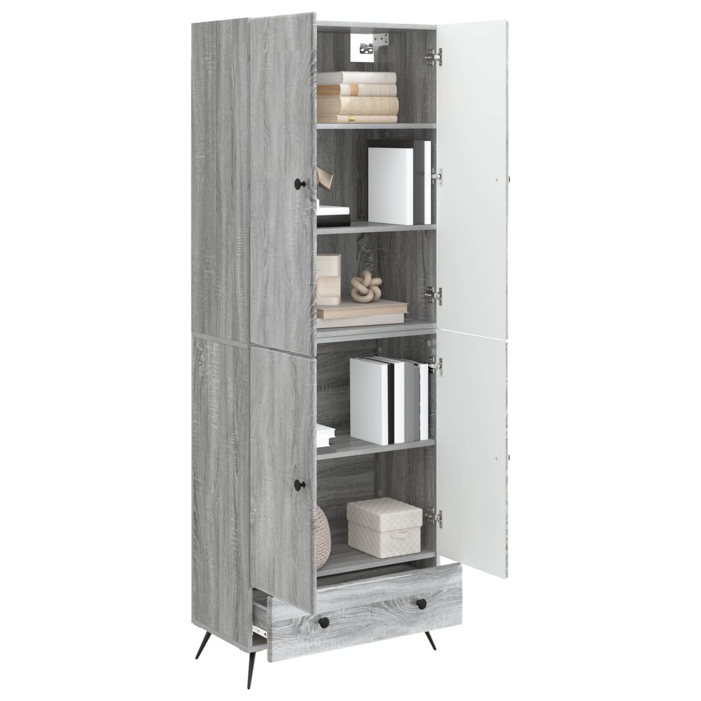 vidaXL Cabinet Set 2 pcs Grey Sonoma Engineered Wood