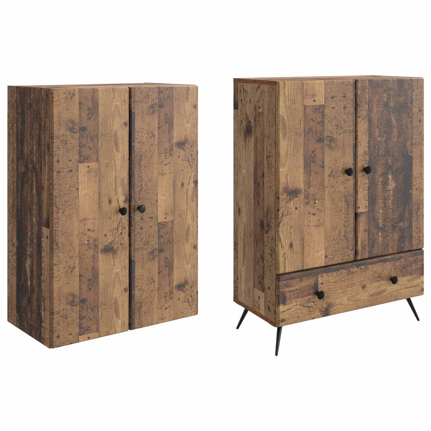 vidaXL Cabinet Set 2 pcs Old Wood Engineered Wood