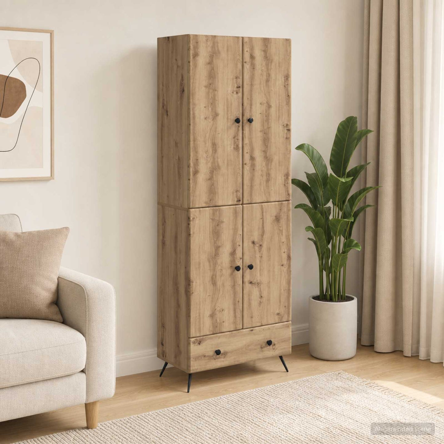 vidaXL Cabinet Set 2 pcs Artisan Oak Engineered Wood