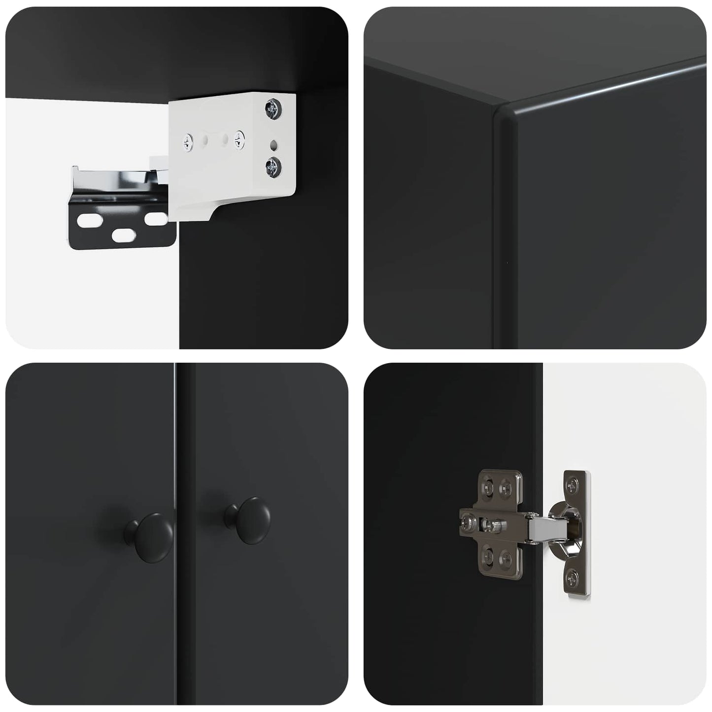 vidaXL Cabinet Set 2 pcs Black Engineered Wood
