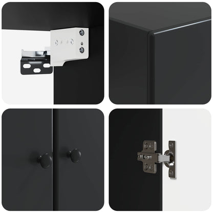 vidaXL Cabinet Set 2 pcs Black Engineered Wood
