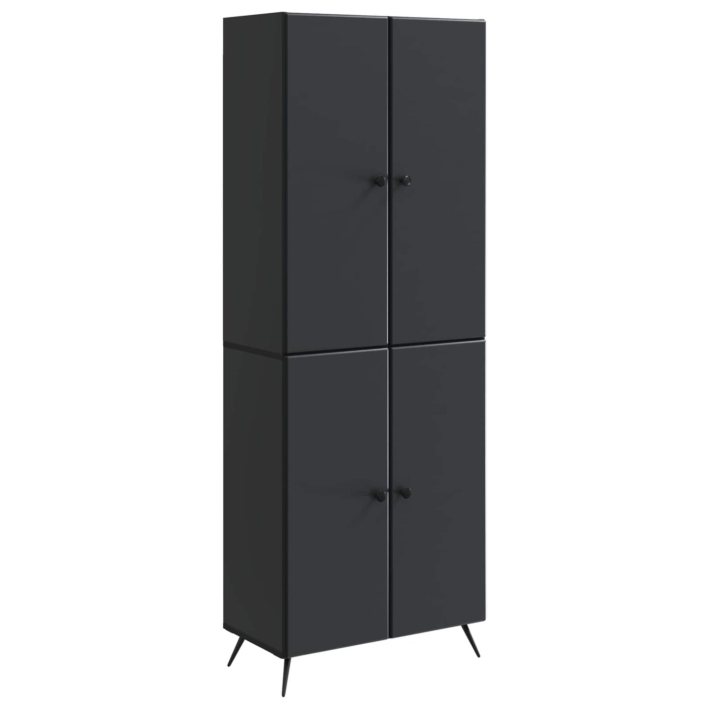 vidaXL Cabinet Set 2 pcs Black Engineered Wood