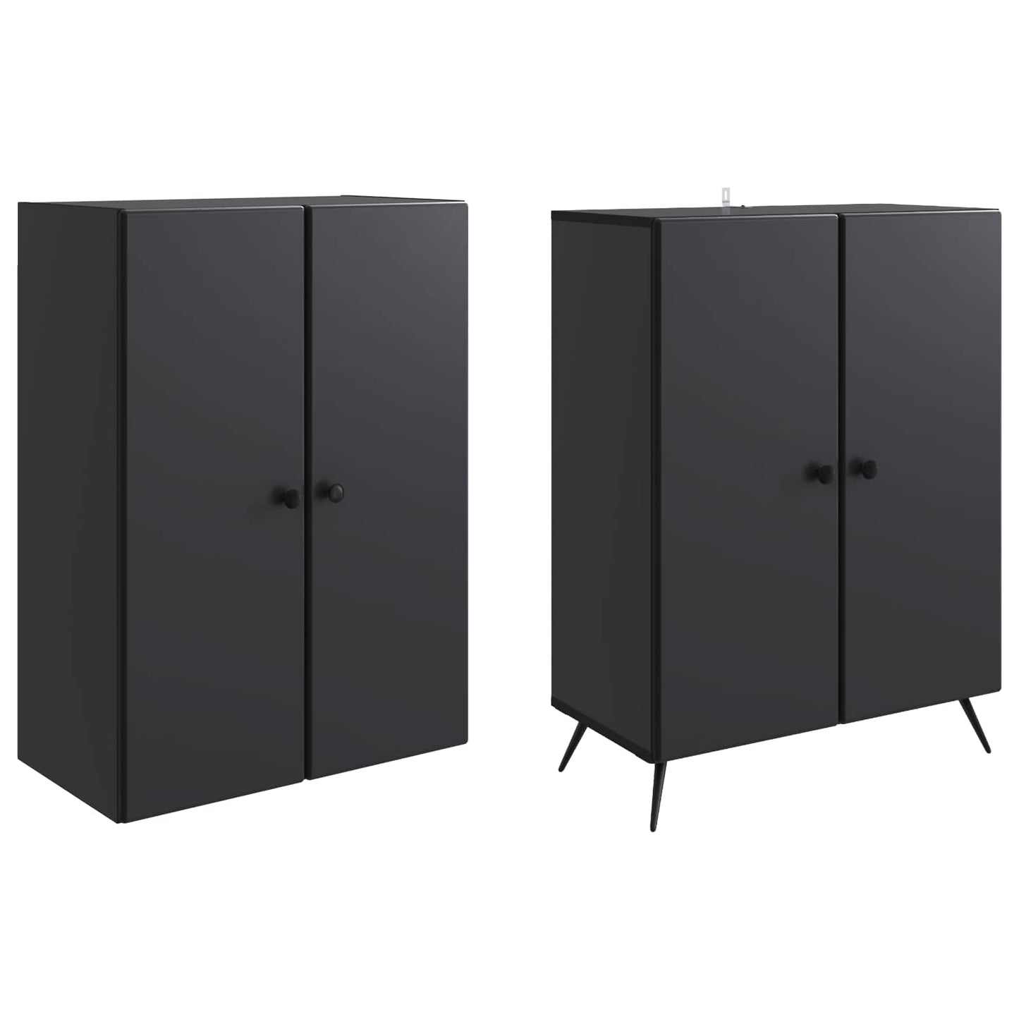 vidaXL Cabinet Set 2 pcs Black Engineered Wood