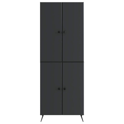 vidaXL Cabinet Set 2 pcs Black Engineered Wood
