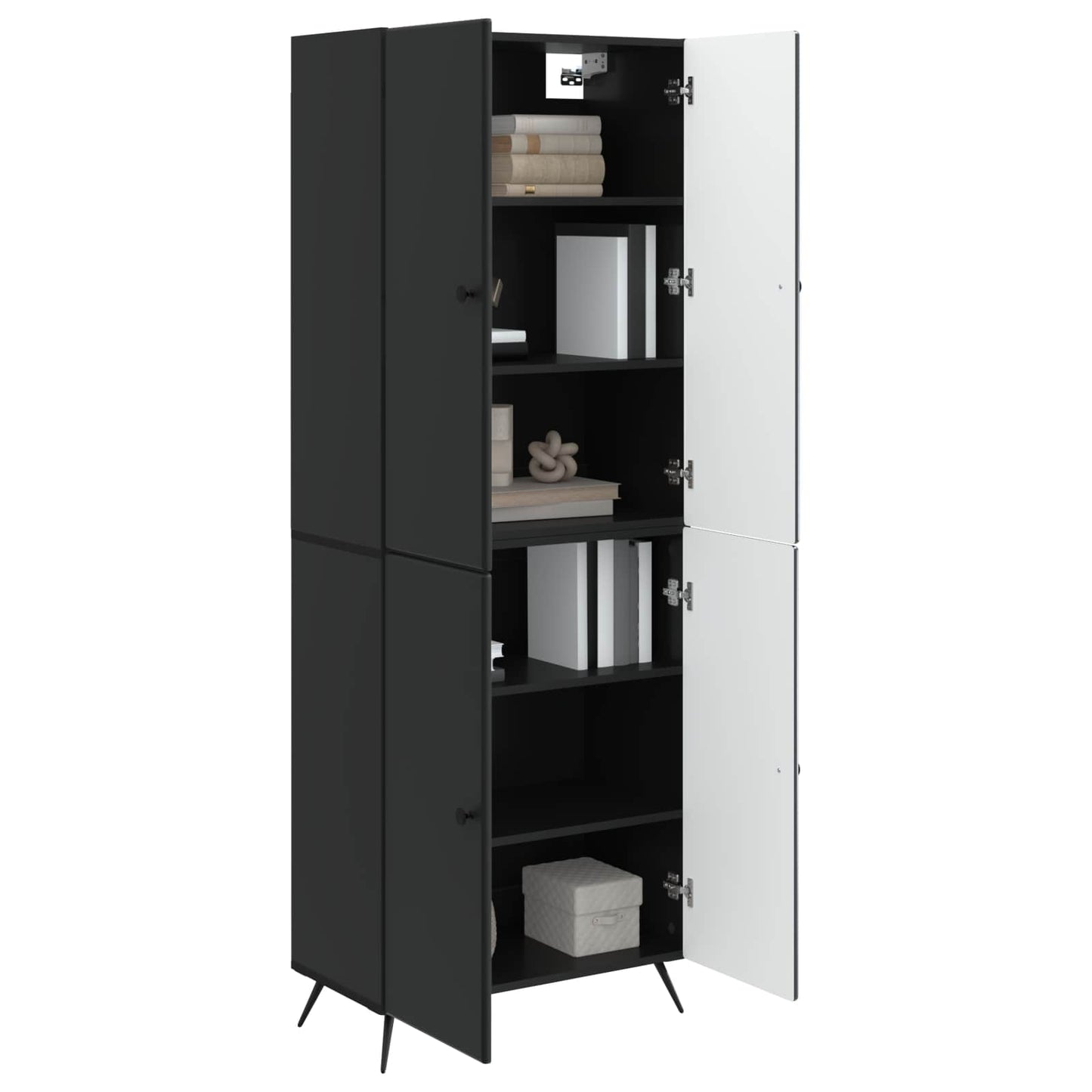 vidaXL Cabinet Set 2 pcs Black Engineered Wood