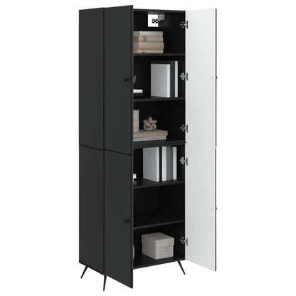 vidaXL Cabinet Set 2 pcs Black Engineered Wood