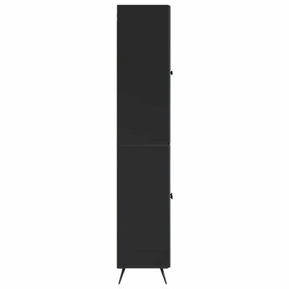 vidaXL Cabinet Set 2 pcs Black Engineered Wood