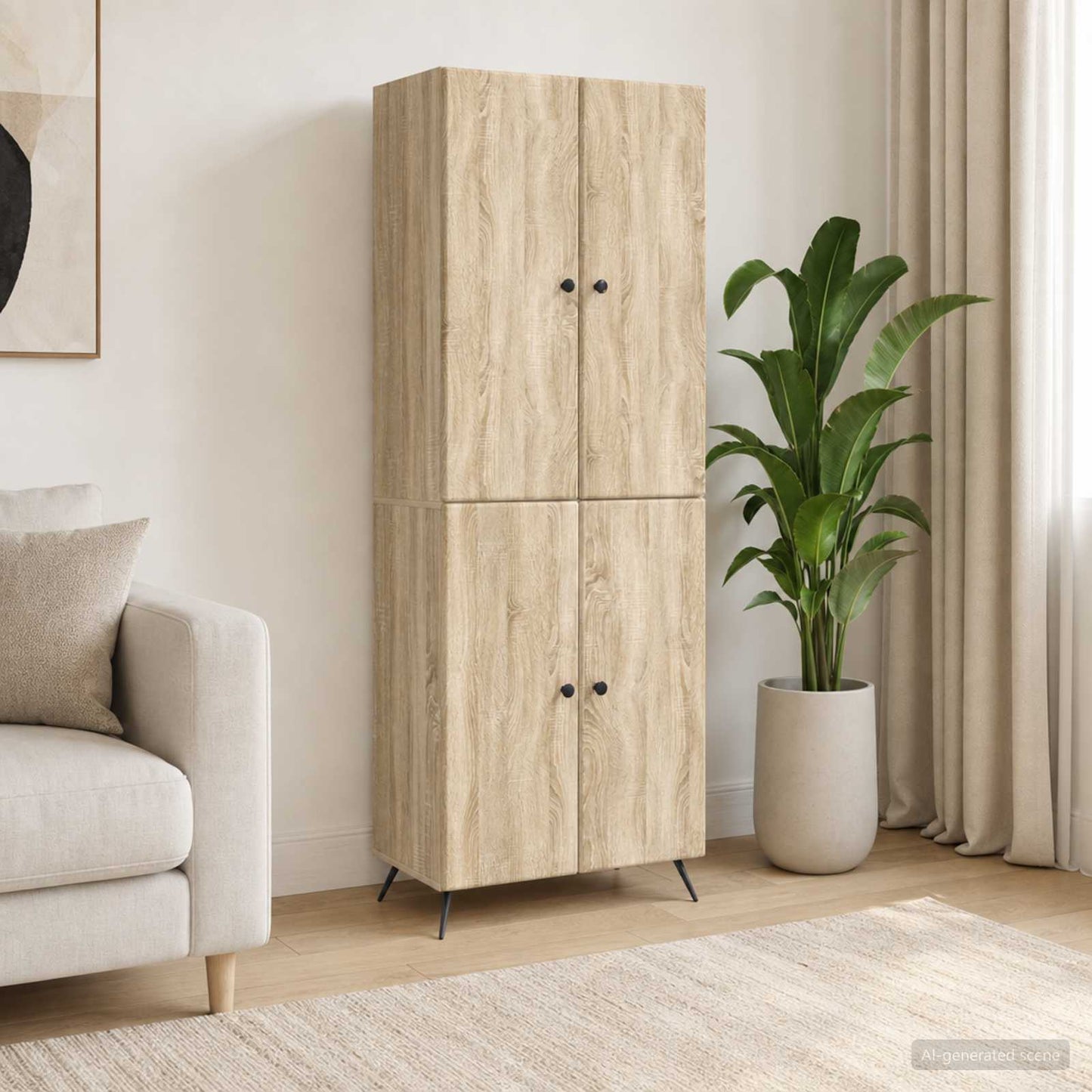 vidaXL Cabinet Set 2 pcs Sonoma Oak Engineered Wood