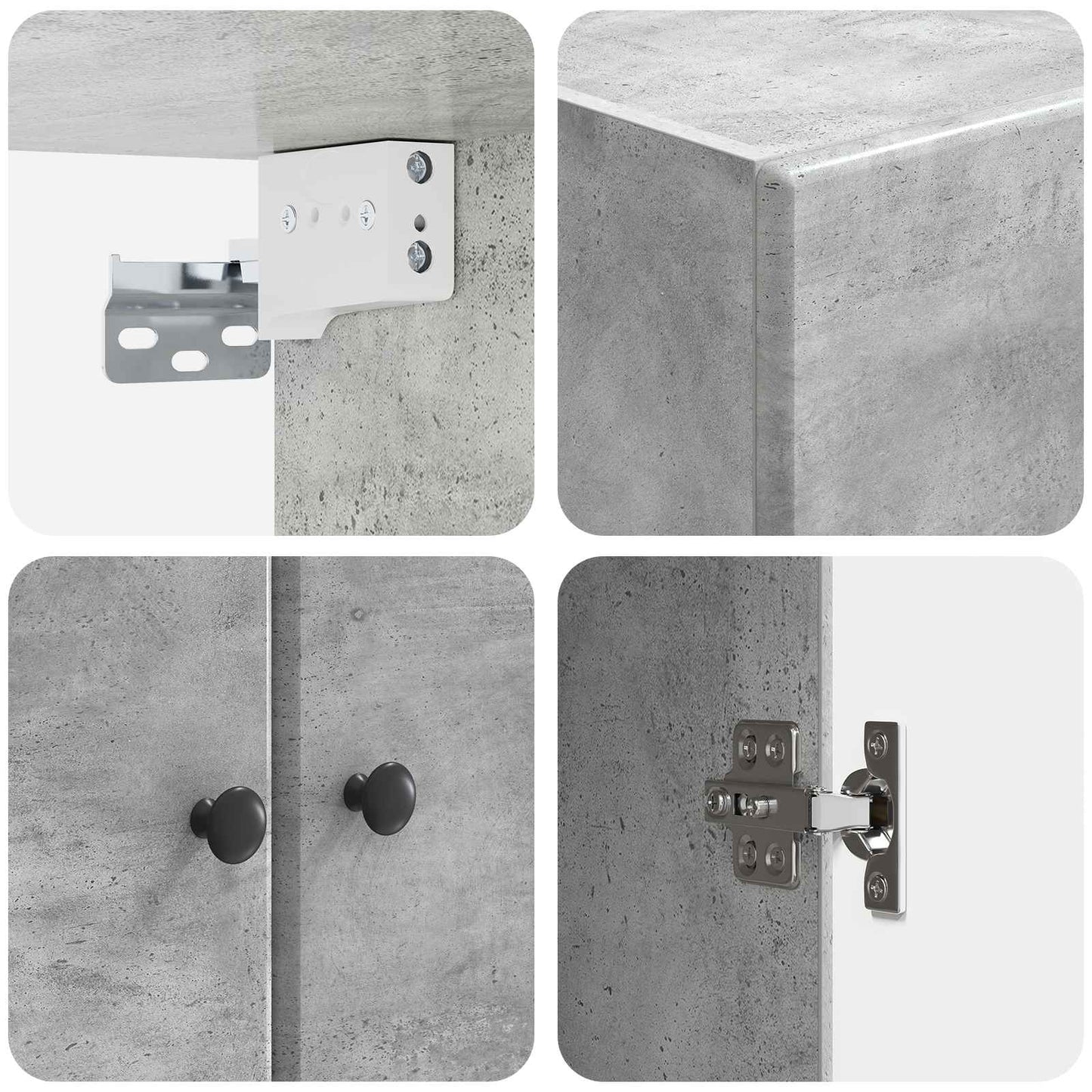 vidaXL Cabinet Set 2 pcs Concrete Grey Engineered Wood