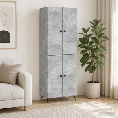 vidaXL Cabinet Set 2 pcs Concrete Grey Engineered Wood
