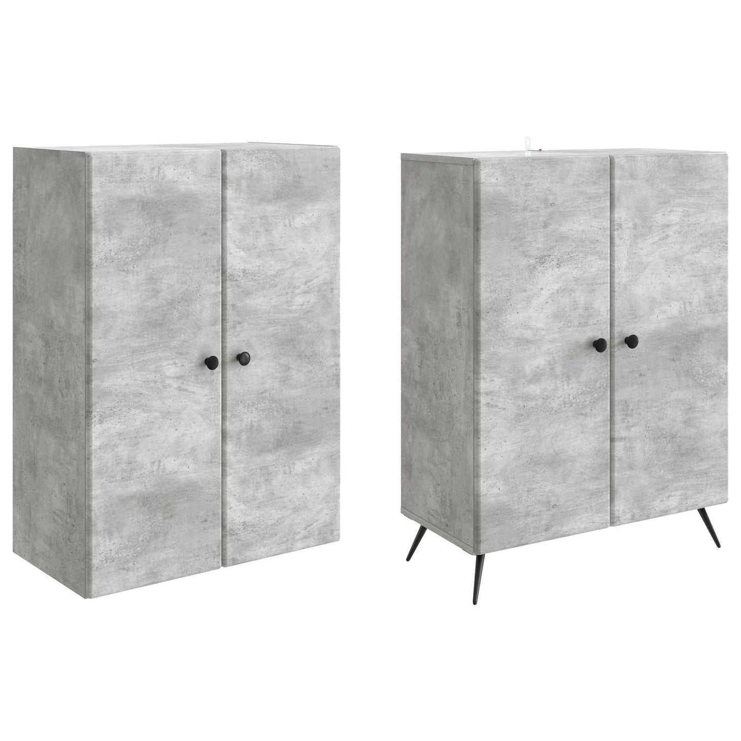 vidaXL Cabinet Set 2 pcs Concrete Grey Engineered Wood