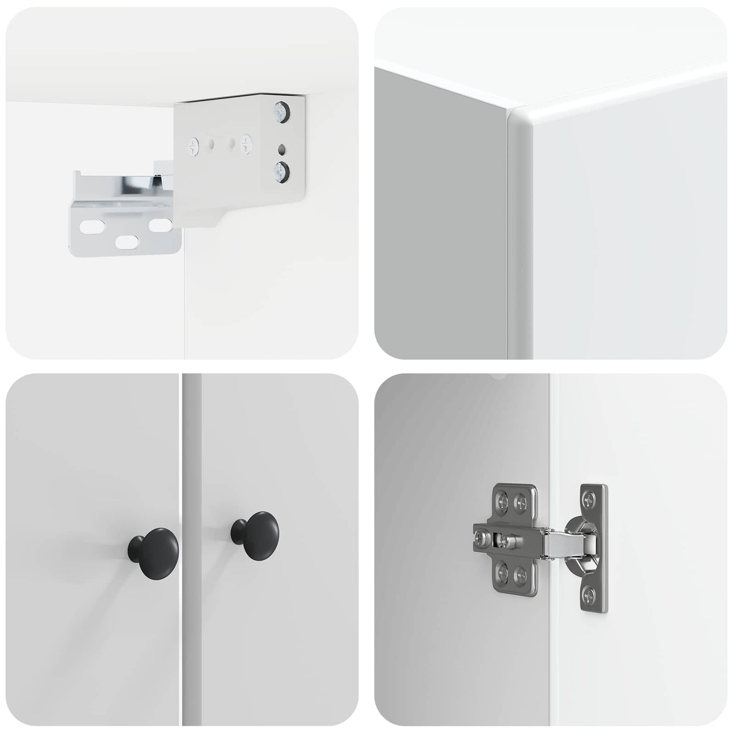 vidaXL Cabinet Set 2 pcs High Gloss White Engineered Wood