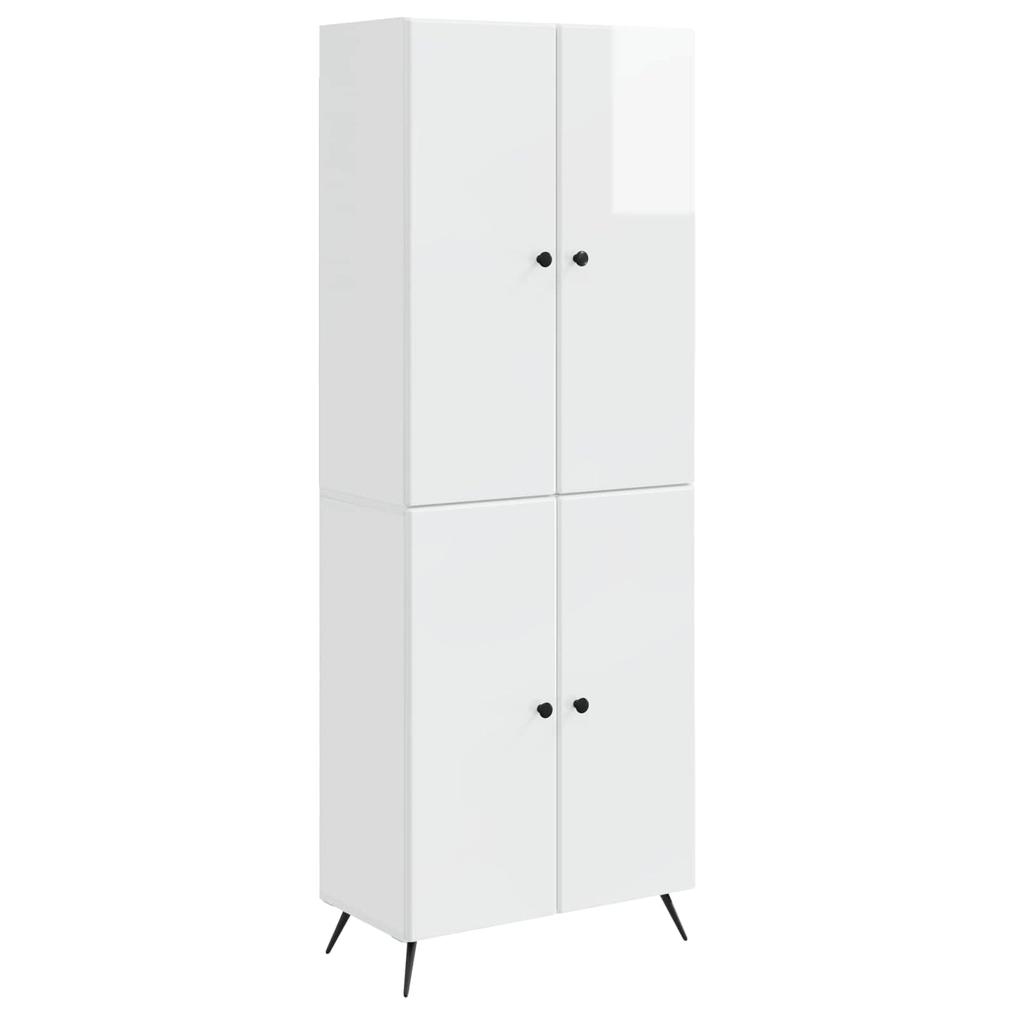 vidaXL Cabinet Set 2 pcs High Gloss White Engineered Wood