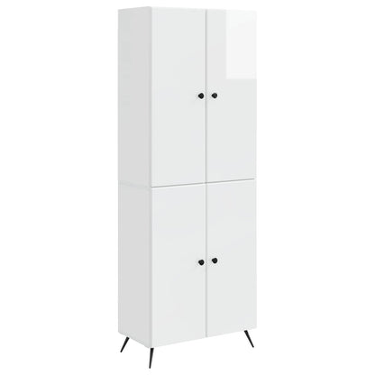 vidaXL Cabinet Set 2 pcs High Gloss White Engineered Wood
