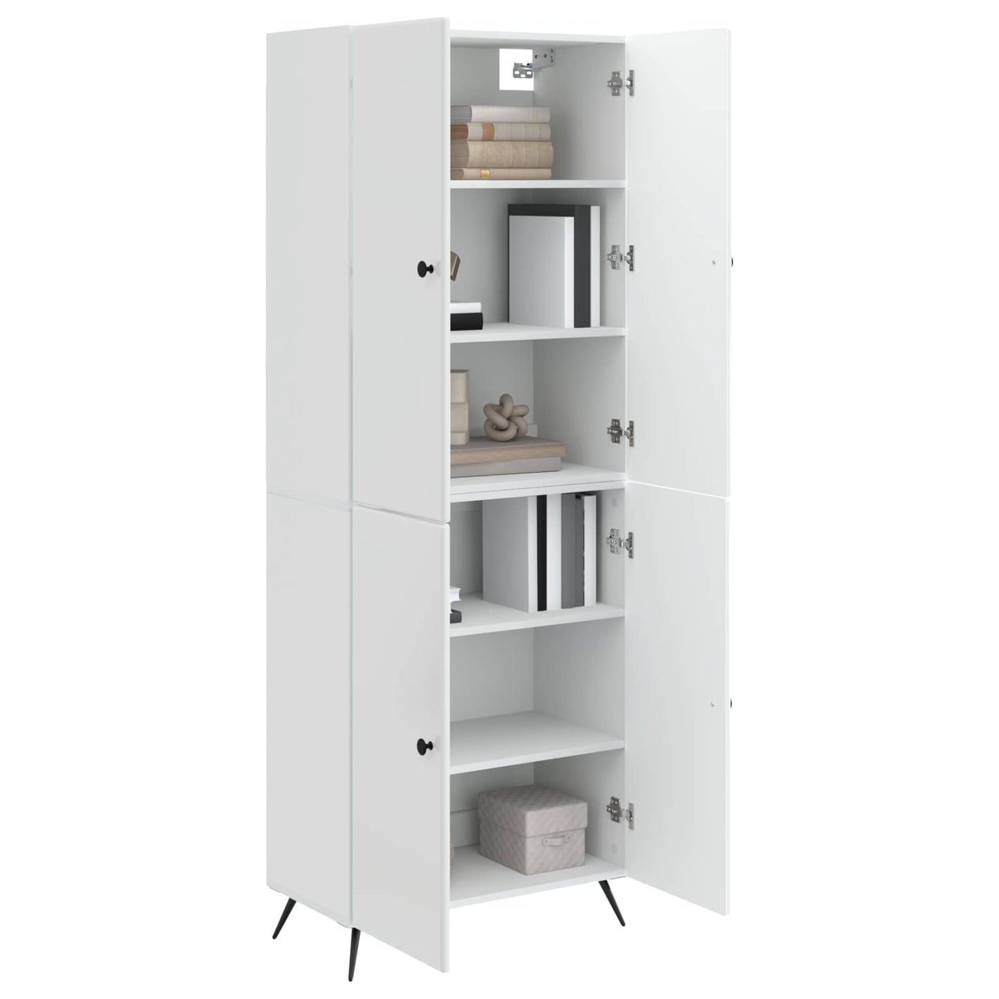 vidaXL Cabinet Set 2 pcs High Gloss White Engineered Wood