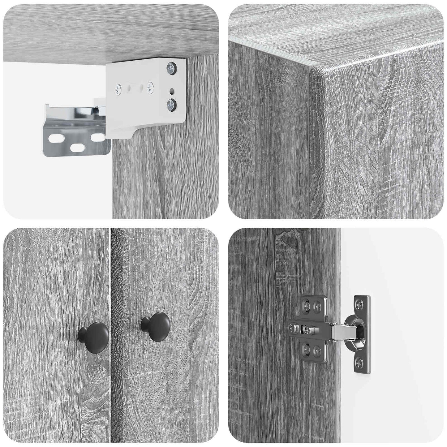 vidaXL Cabinet Set 2 pcs Grey Sonoma Engineered Wood