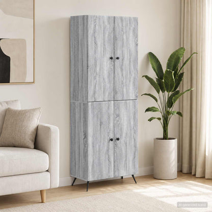 vidaXL Cabinet Set 2 pcs Grey Sonoma Engineered Wood