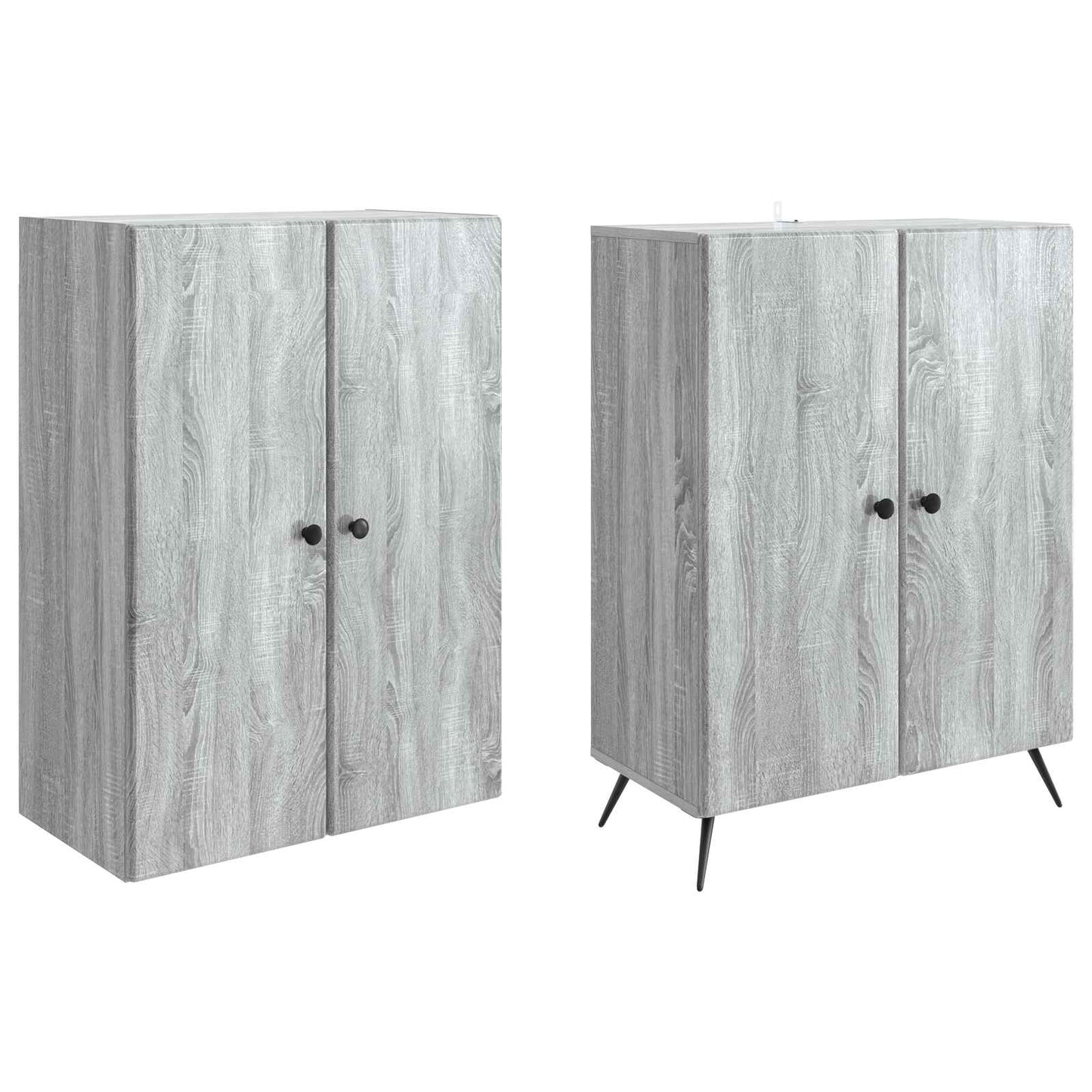 vidaXL Cabinet Set 2 pcs Grey Sonoma Engineered Wood