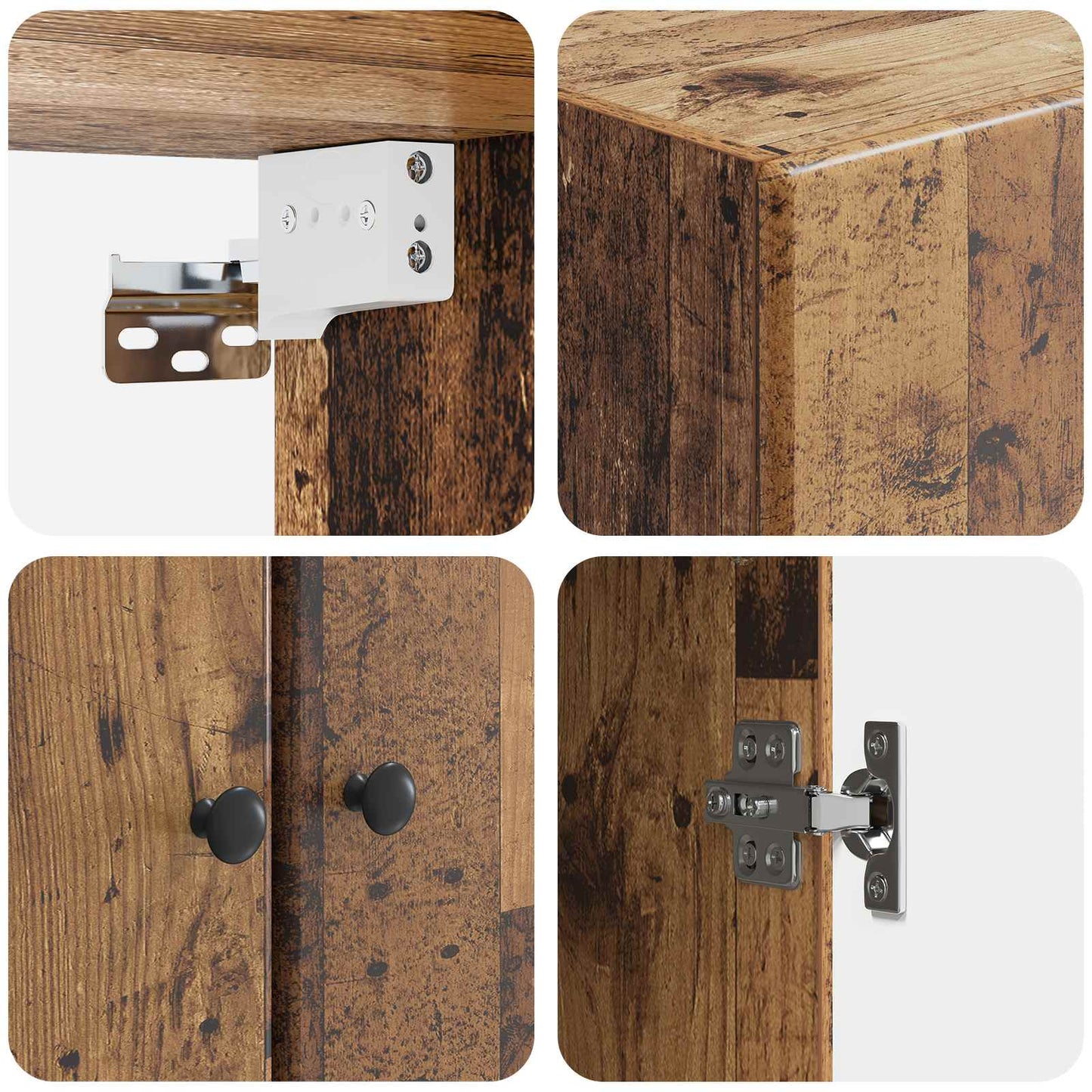 vidaXL Cabinet Set 2 pcs Old Wood Engineered Wood