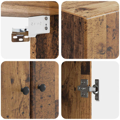 vidaXL Cabinet Set 2 pcs Old Wood Engineered Wood