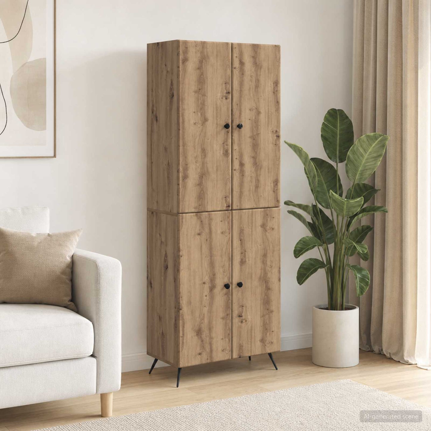 vidaXL Cabinet Set 2 pcs Artisan Oak Engineered Wood