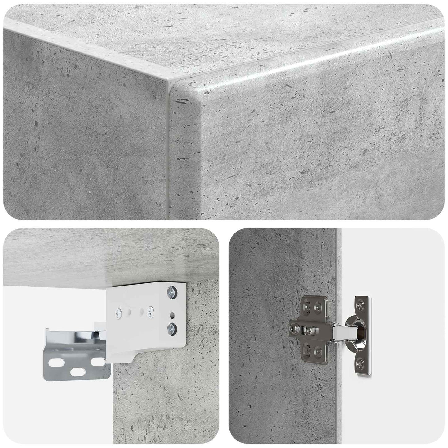 vidaXL Cabinet Set 2 pcs Concrete Grey Engineered Wood