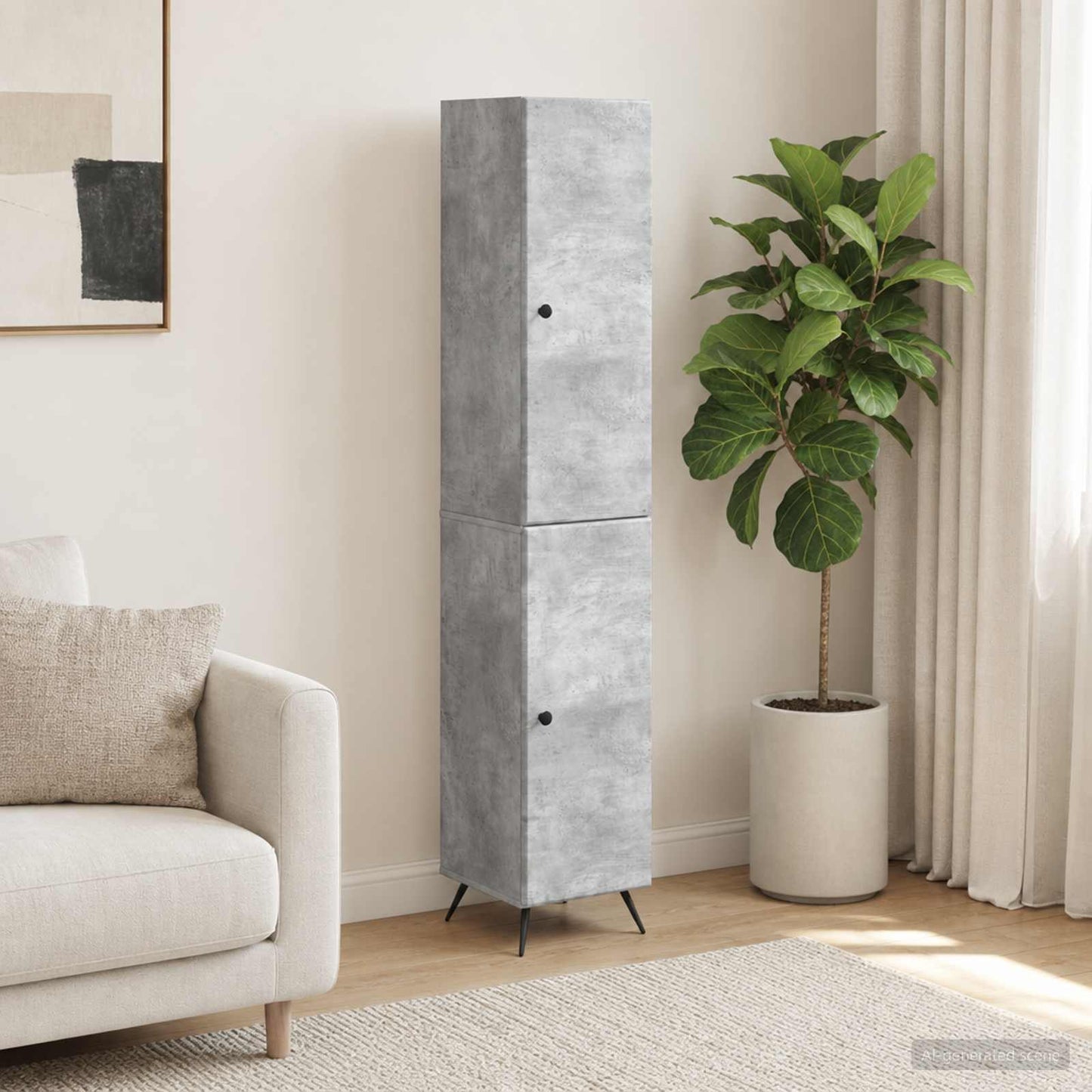 vidaXL Cabinet Set 2 pcs Concrete Grey Engineered Wood