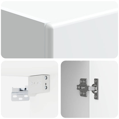 vidaXL Cabinet Set 2 pcs High Gloss White Engineered Wood