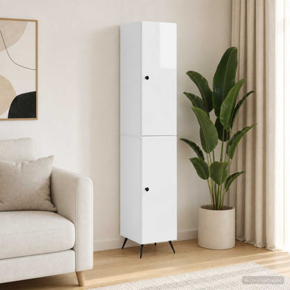 vidaXL Cabinet Set 2 pcs High Gloss White Engineered Wood