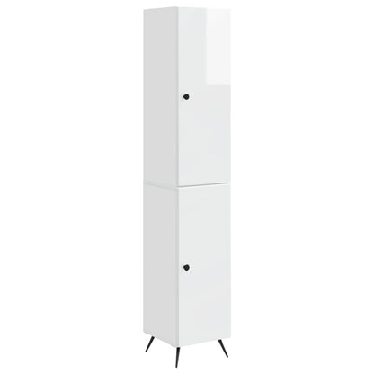 vidaXL Cabinet Set 2 pcs High Gloss White Engineered Wood