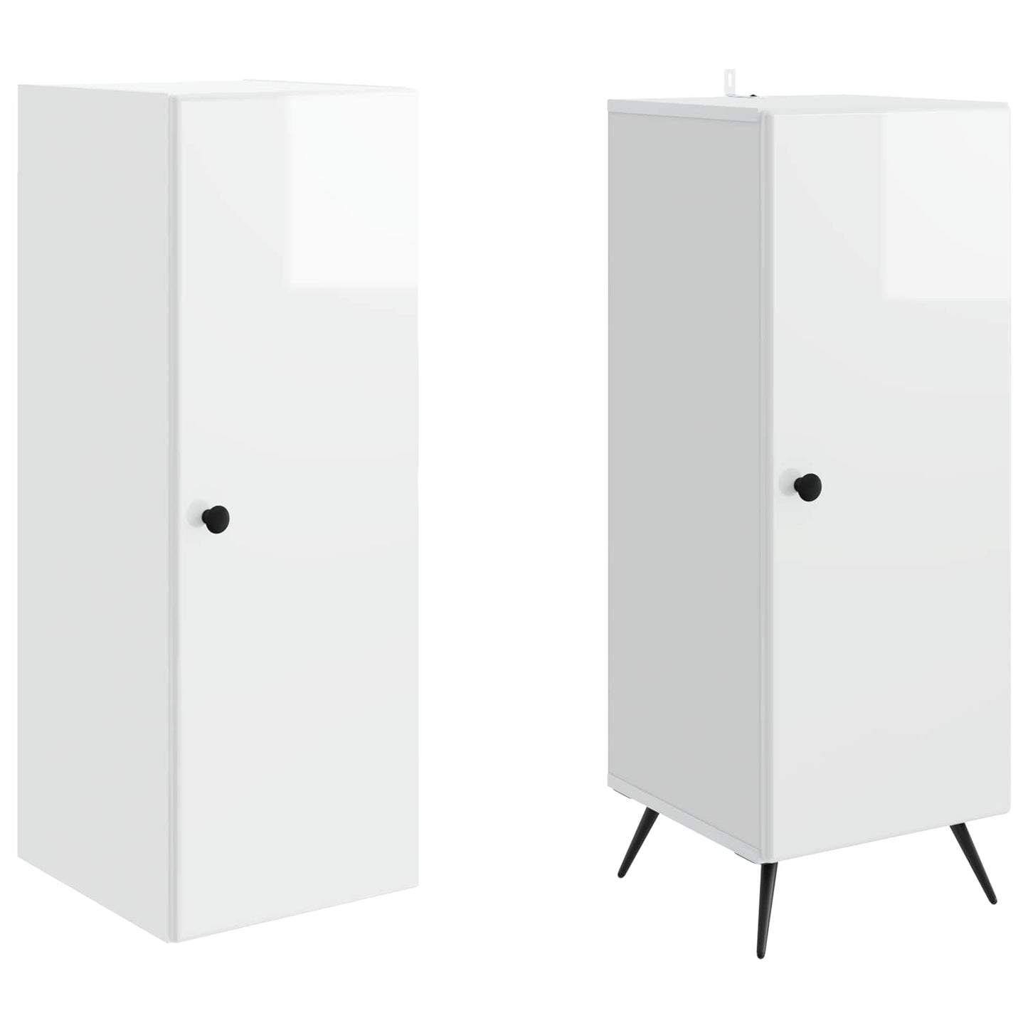 vidaXL Cabinet Set 2 pcs High Gloss White Engineered Wood