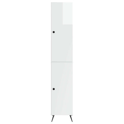 vidaXL Cabinet Set 2 pcs High Gloss White Engineered Wood
