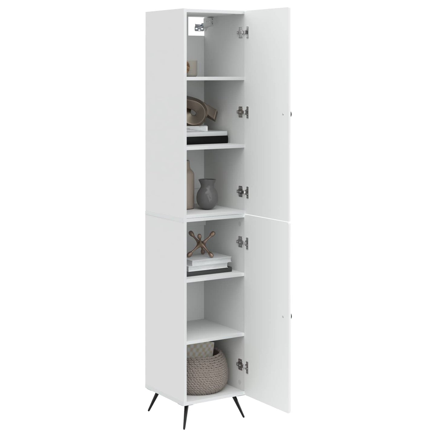 vidaXL Cabinet Set 2 pcs High Gloss White Engineered Wood