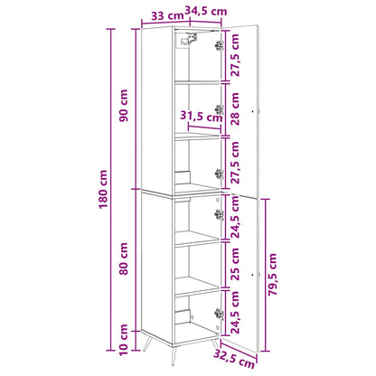 vidaXL Cabinet Set 2 pcs High Gloss White Engineered Wood