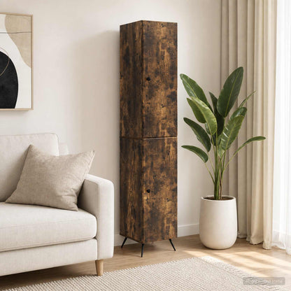 vidaXL Cabinet Set 2 pcs Smoked Oak Engineered Wood