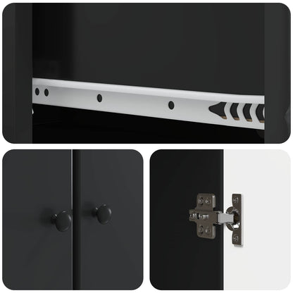 vidaXL Cabinet Set 2 pcs 66 x 34.5 x 90 cm Engineered Wood Black