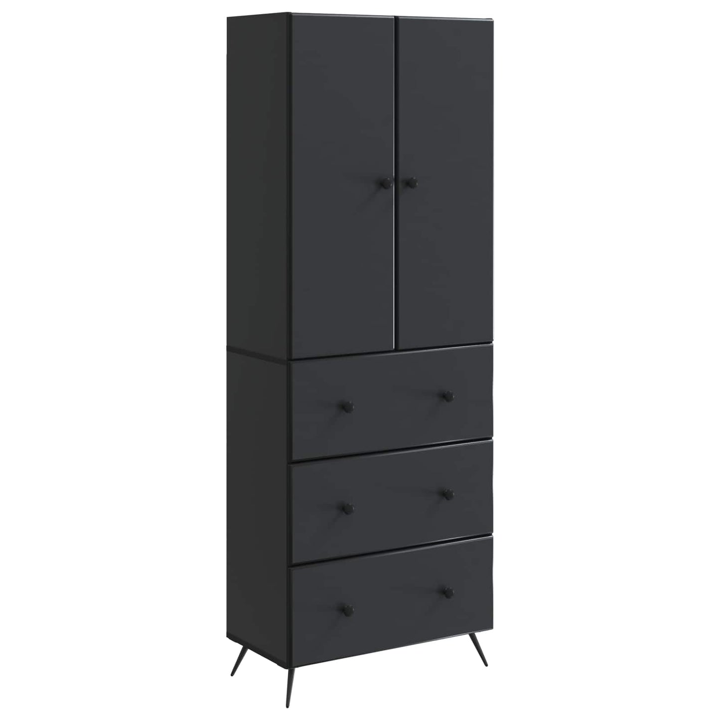 vidaXL Cabinet Set 2 pcs 66 x 34.5 x 90 cm Engineered Wood Black