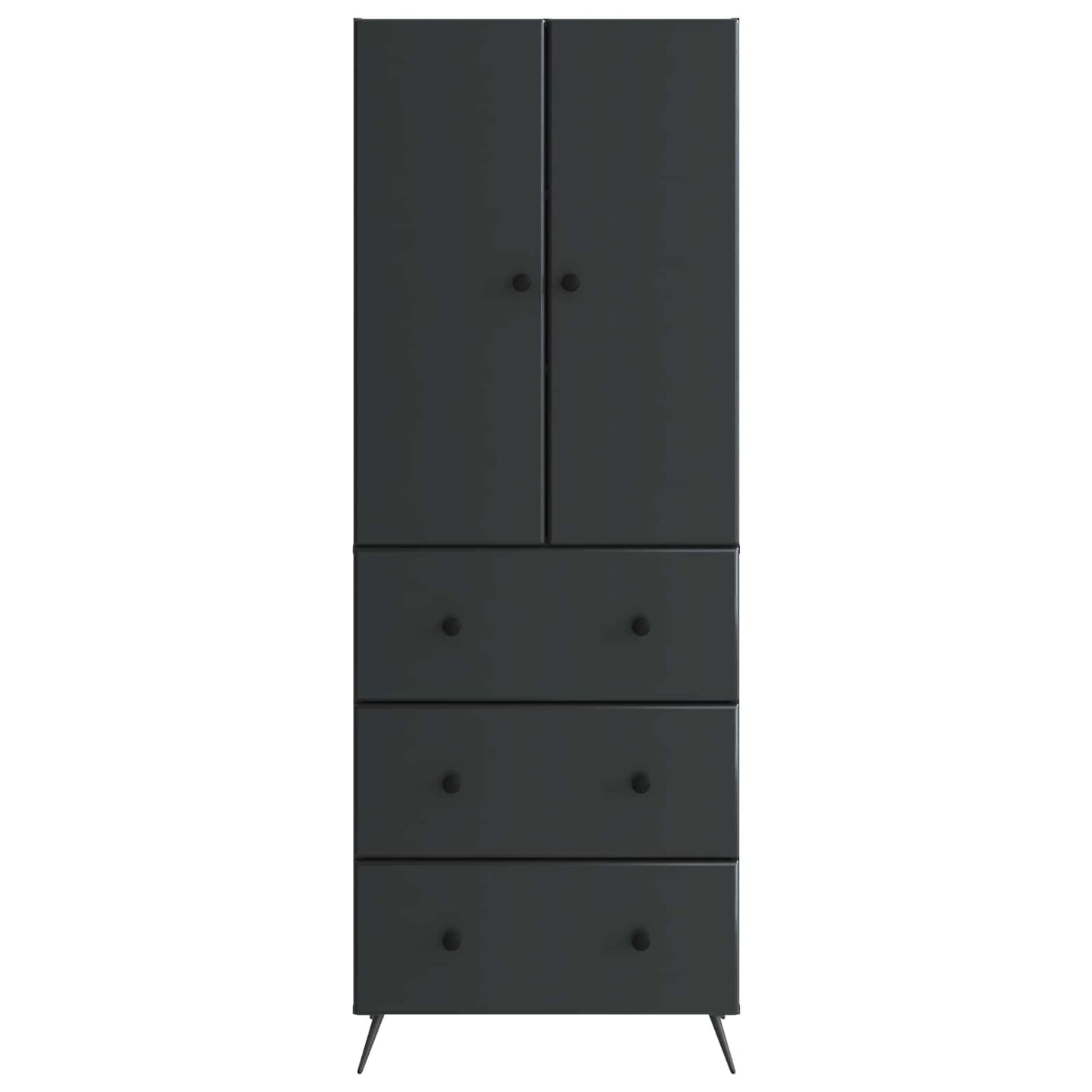 vidaXL Cabinet Set 2 pcs 66 x 34.5 x 90 cm Engineered Wood Black