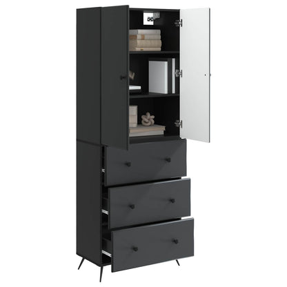 vidaXL Cabinet Set 2 pcs 66 x 34.5 x 90 cm Engineered Wood Black